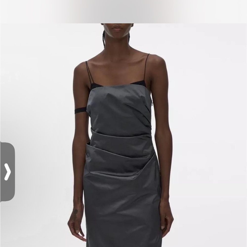 Helmut Lang Strapless Gray Dress